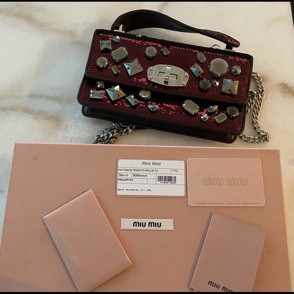 AUTHENTIC MIU MIU Cross body bag SequinRhinestones/gently used - Picture 3 of 12